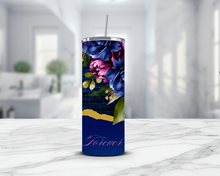 Cargar imagen en el visor de la galería, Floral Personalized Name Tumbler, Flowers Tumbler, Floral 20oz Tumbler, Custom Tumbler with Lid, Floral Tumbler with Lid