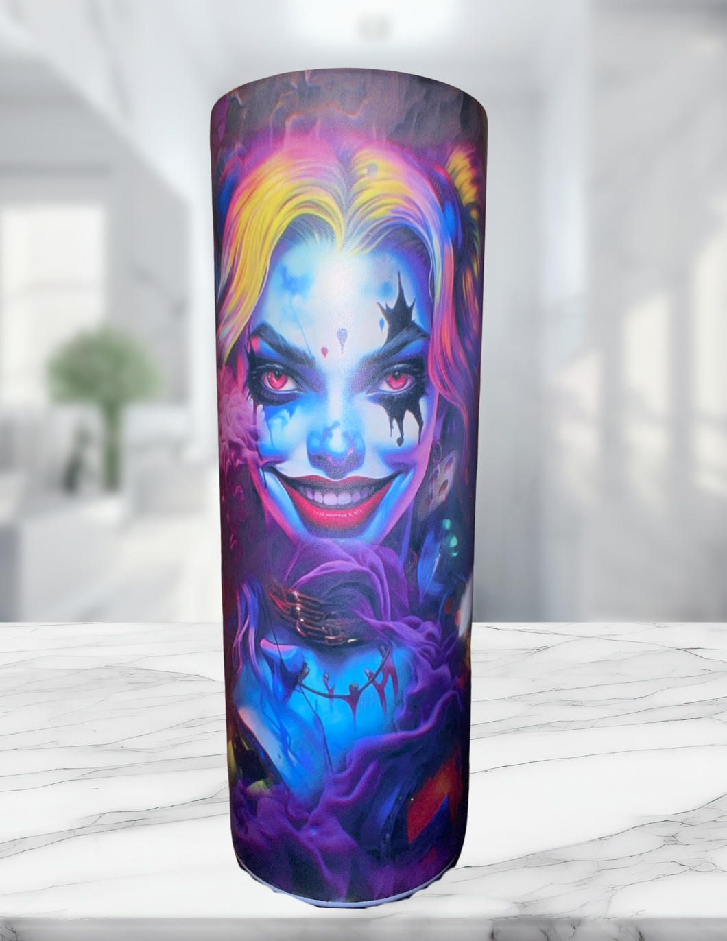 Colorful Harley-Inspired 20oz Tumbler with Dice Charm