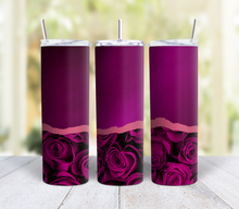Cargar imagen en el visor de la galería, Floral Personalized Name Tumbler, Flowers Tumbler, Floral 20oz Tumbler, Custom Tumbler with Lid, Floral Tumbler with Lid
