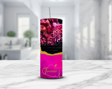 Cargar imagen en el visor de la galería, Floral Personalized Name Tumbler, Flowers Tumbler, Floral 20oz Tumbler, Custom Tumbler with Lid, Floral Tumbler with Lid
